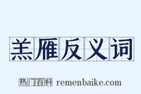 羔雁反义词是什么意思的图片